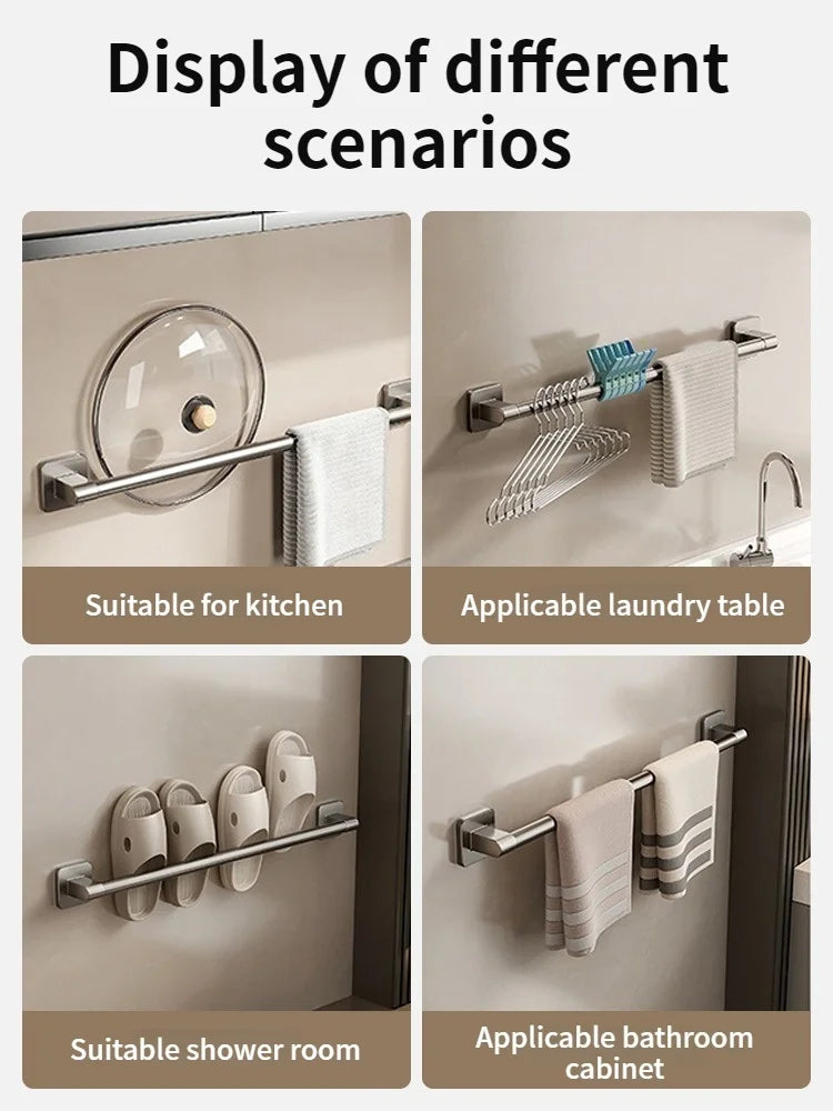 Não há necessidade de perfurar paredes para instalação de barra de toalha de casa de banho/gancho/toalha — foto 1