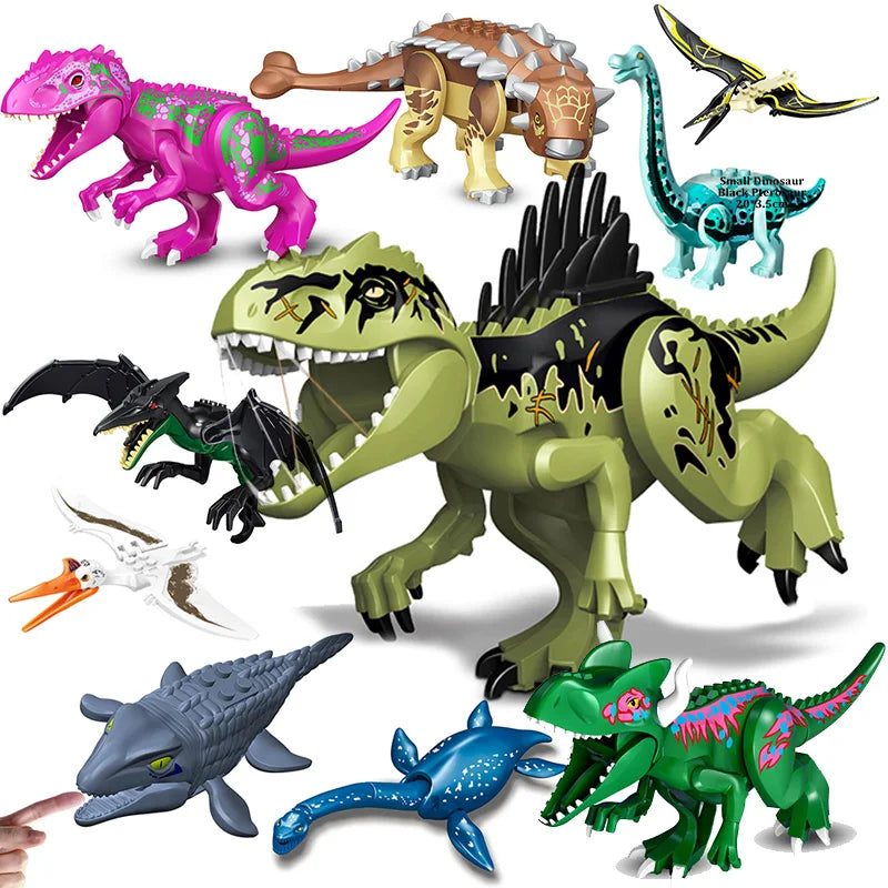 Jurassic dinossauro mundo brutal raptor t-rex triceratops indominus rex modelo blocos de construção dino — foto 1