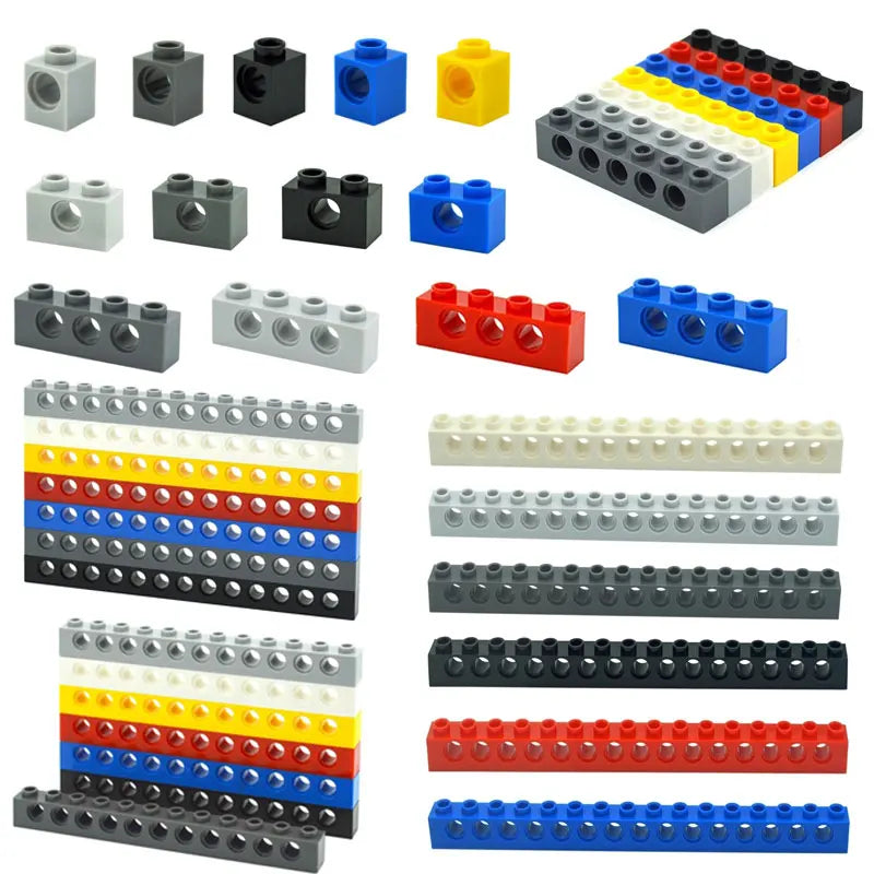 Técnicas de Construção Bloco MOC Cravejado Longo Feixe de Combinação com Furo Grosso Tijolos Compatível — foto 2