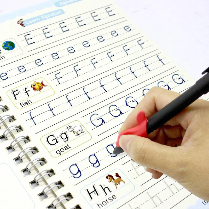 Sank magia prática copybook caneta pré-escolar crianças caligrafia inglês versão livre limpeza crianças — foto 2