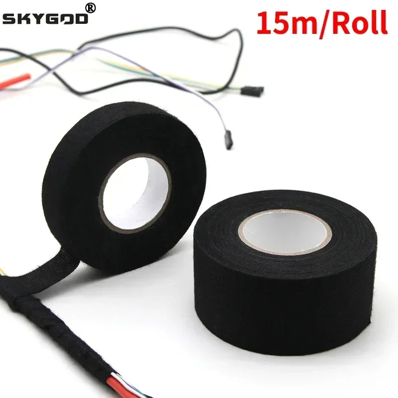 Fita elétrica resistente ao calor, fita isolante de tecido automotivo - 1 ROLL 15m per roll 15mm — foto 2