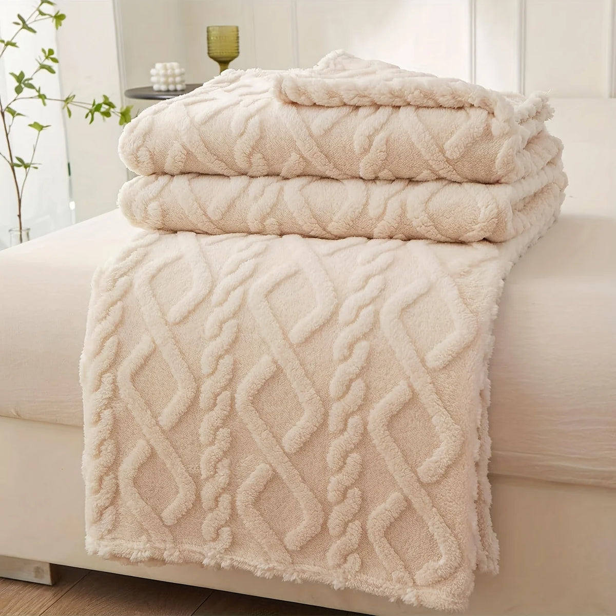 Cobertor de lã coral de camada única, cobertor leve e multiuso capa de cama, para sala de estar capa de sofá — foto 1