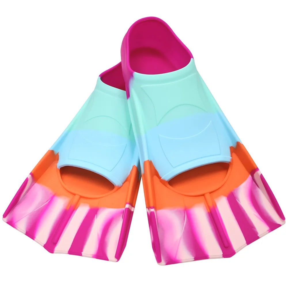 Barbatanas de natação curtas em silicone para treino e snorkel tamanho XXS — foto 1