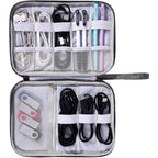 Impermeável Electronics Storage Bag, Bolsa de transporte, Travel Bag, Universal Cable Organizer - Cinzento — foto 4