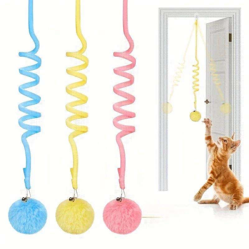Brinquedo Retrátil para Gato com Ventosa, Mola e Sino — foto 1