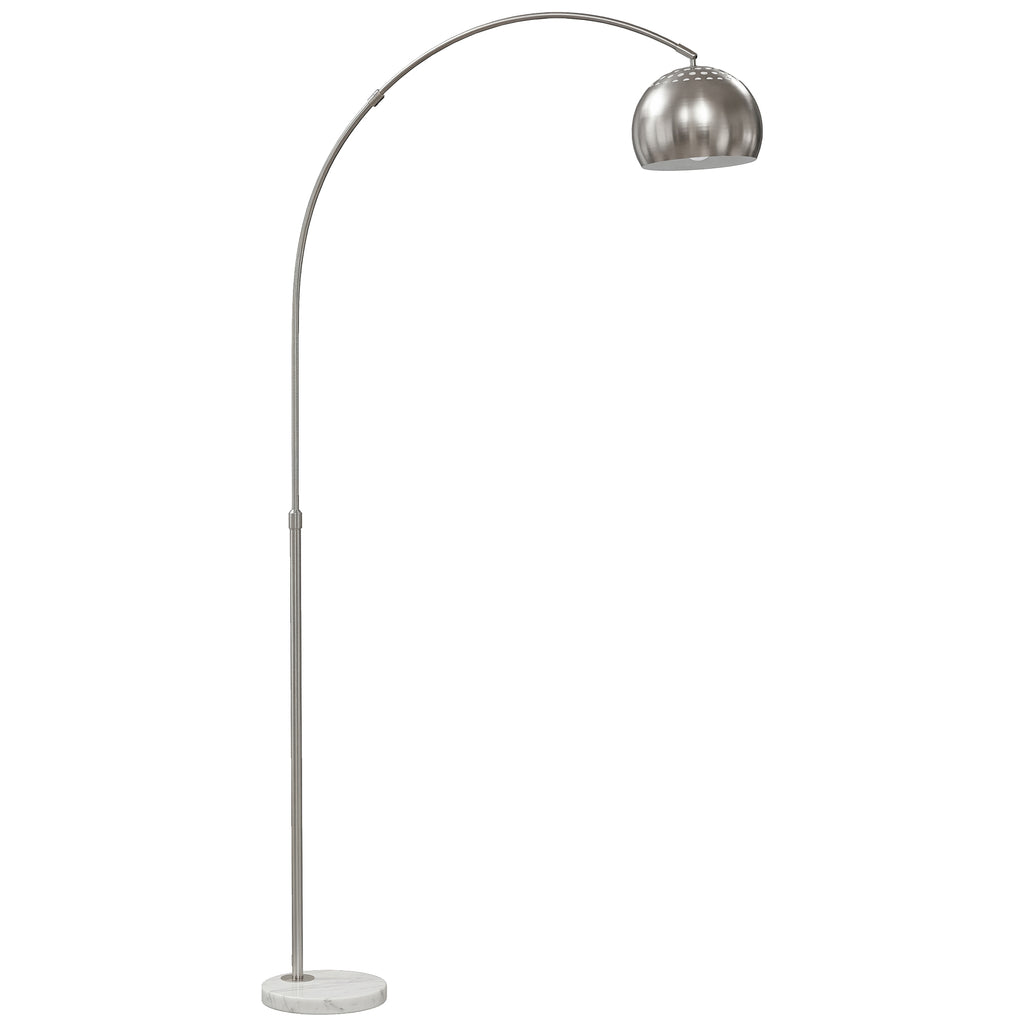 Lâmpada de Pé Design Arqueado com Base de Mármore 167 cm Prata — foto 1