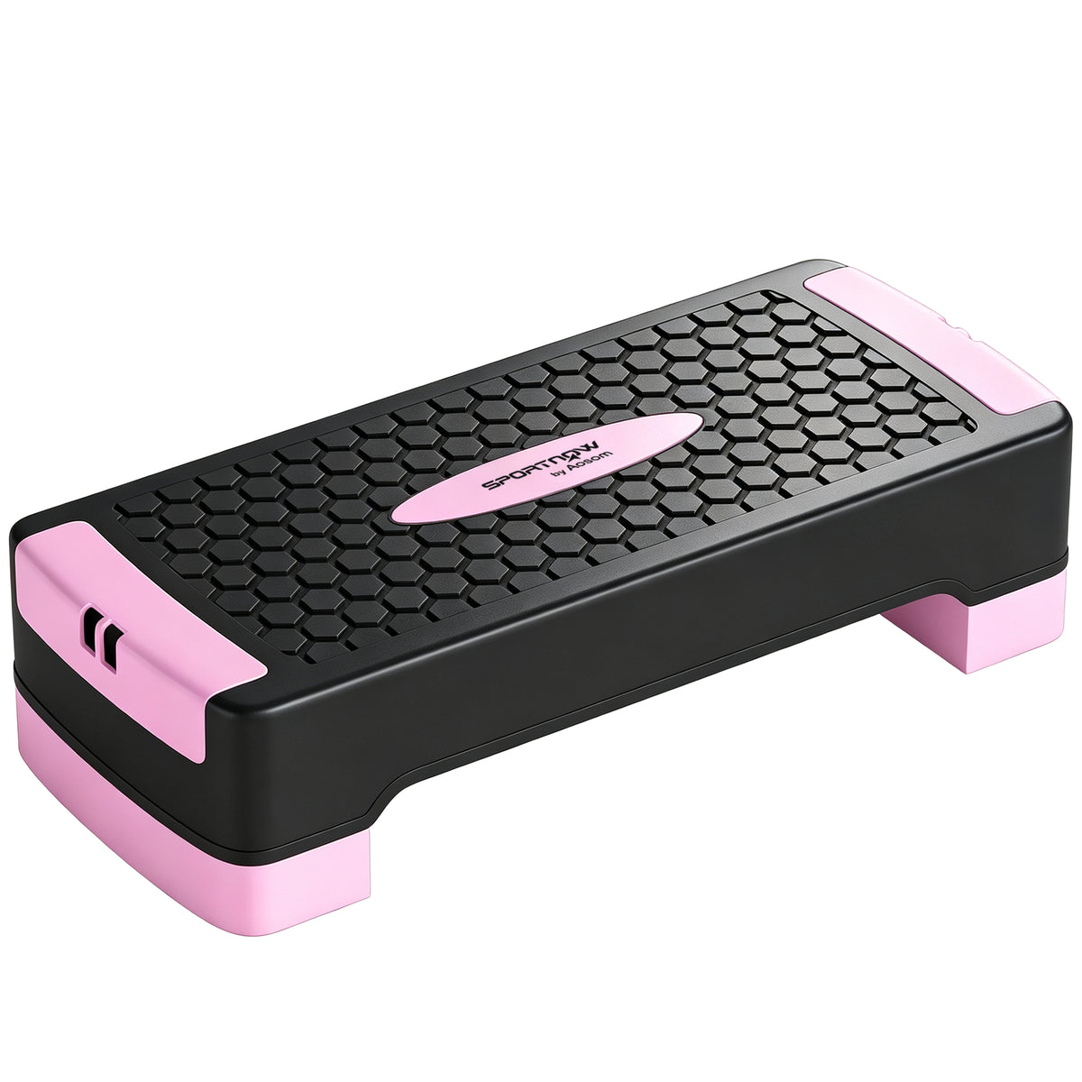Stepper Fitness Regulável em 2 Níveis 11/16 cm com 2 Bandas de Resistência Capacidade 120 kg Rosa e Preto — foto 1