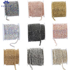 Corrente de strass de cristal dourado SS8 para costurar, 1 jarda — foto 1
