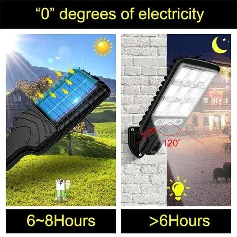 Poderoso LED Solar Outdoor Lâmpada De Parede, Recarregável Indução Do Corpo Humano, Pátio, Jardim - 72COB — foto 3