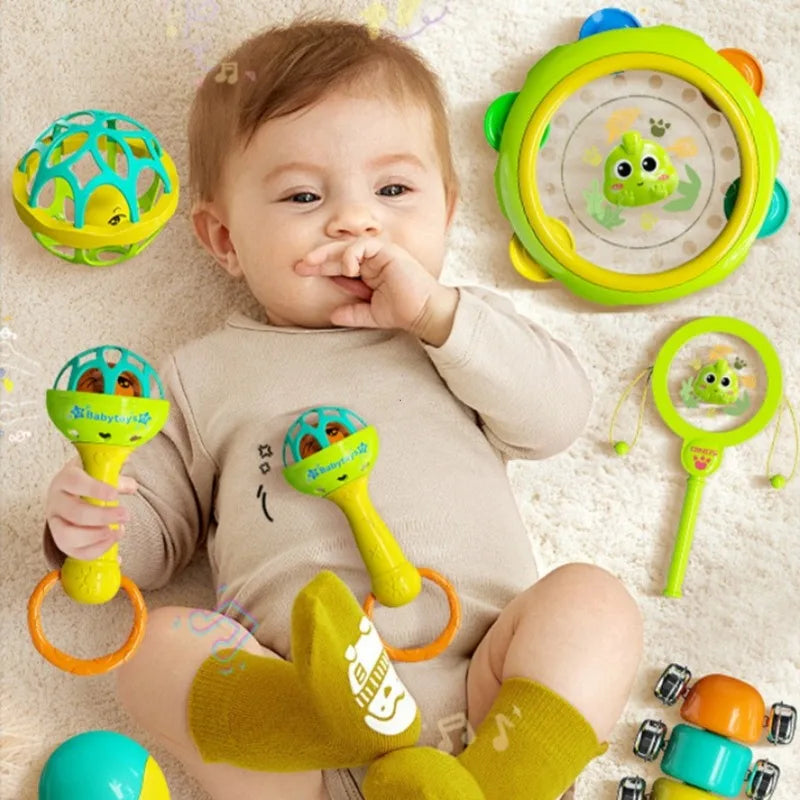 Novas Chocalhas para Bebês de 0 a 12 Meses, Brinquedo Sonoro, Disponível em Várias Cores — foto 2