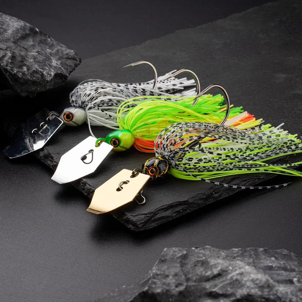 Isca spinnerbait de 7 g com lâmina metálica para pesca — foto 8