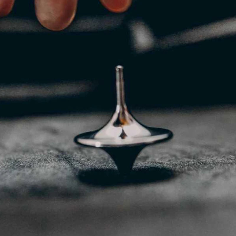 Giroscópio de metal para dedos, brinquedo giratório antiestresse, prata — foto 2