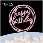 Topper de bolo de aniversário em acrílico, 10 peças — foto 8