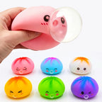 1/4 Caixa de Brinquedos Squishies de Bolinhos para Apertar e Soprar Bolhas - Roxo — foto 5