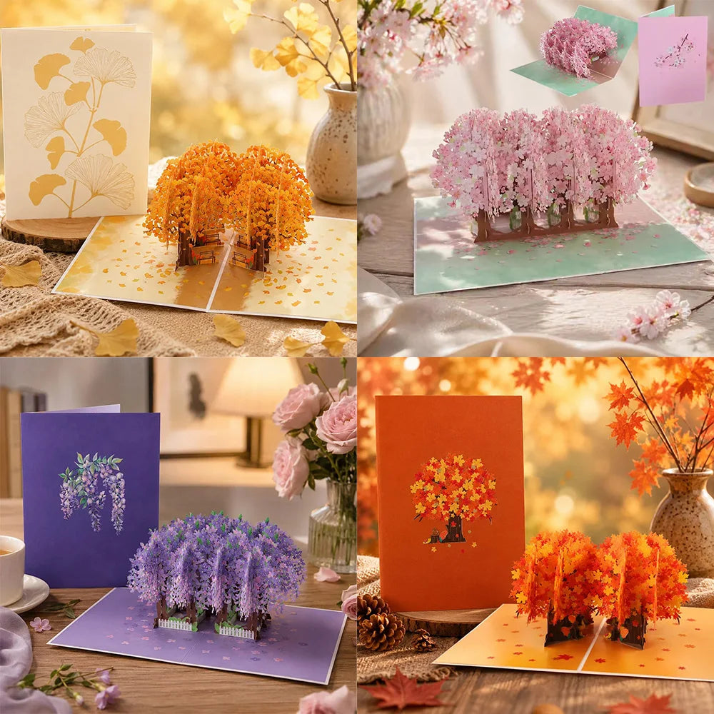 3d pop up flor cartões de casamento cartão aniversário ação de graças dia dos namorados presente — foto 2