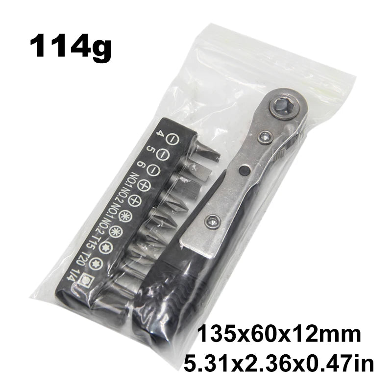 Cabeça dupla 36 dentes preto mini catraca chave de fenda para frente reversa - Conjunto Preto de 11 unidades — foto 2