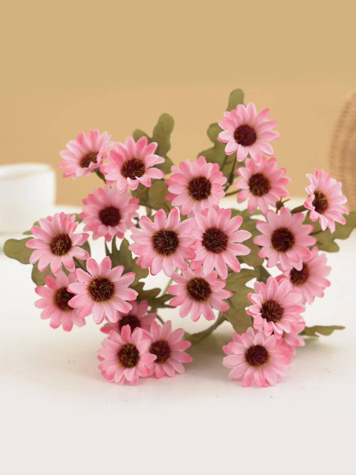 Buquê de Margaridas de Seda Artificial com 21 Cabeças para Decoração de Casa, Casamento, Produtos Domésticos — foto 2