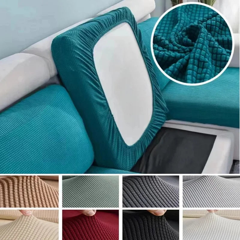Capa de almofada de assento de sofá de lã polar capas de sofá elásticas para sala de estar pet crianças — foto 3