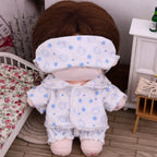 Camisa shorts remendo roupas de boneca acessórios para algodão 20cm boneca pijamas terno foto adereços — foto 3