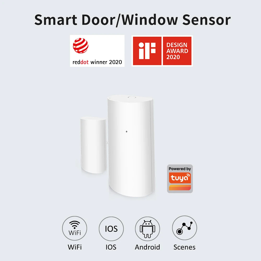 Sensor de Porta e Janela Inteligente Tuya WiFi, Detector de Contato Sem Fio para Automação Residencial — foto 1