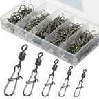 50 unidade/caixa pino conector de pesca de aço inoxidável 4 6 8 10 12 Rolamento giratório com acessórios — foto 1