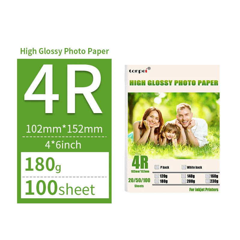 Papel fotográfico de alto brilho, multiespecificação, 3r, 4r, 5r, a4, papel de impressão fotográfica — foto 1