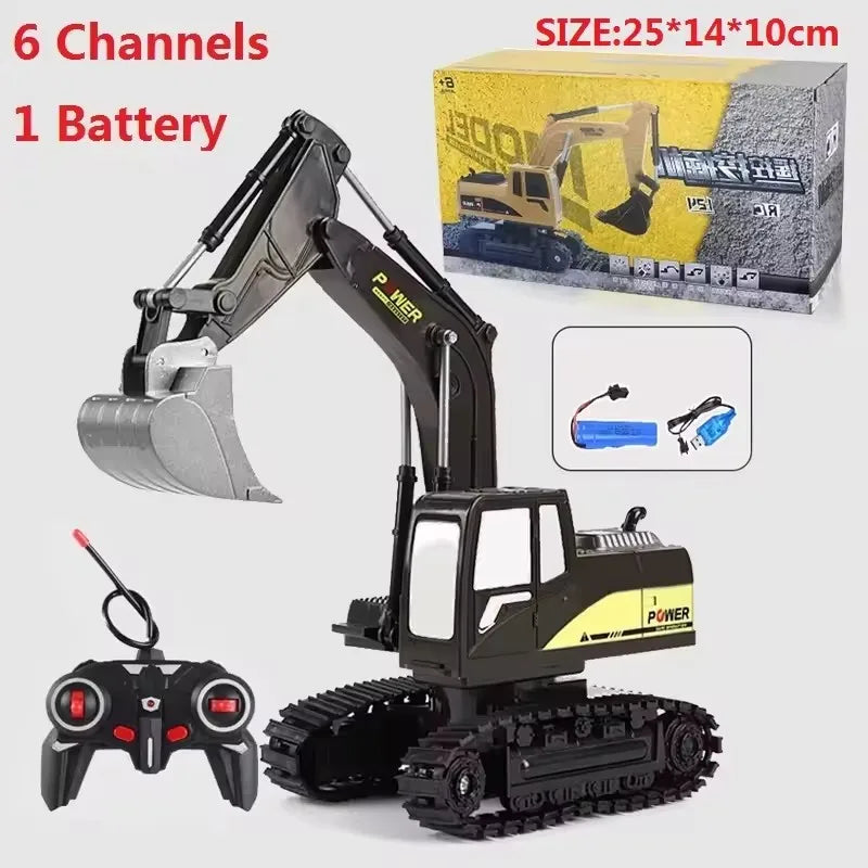Comando Escavadeira Bulldozer Caminhão Basculante, RC Car Brinquedos, Engenharia Elétrica — foto 1