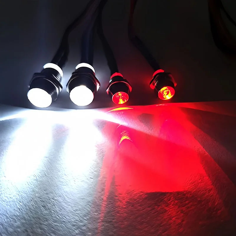 Faróis RC 2/4/6/8 vermelho branco 3/5mm luzes LED RC holofote comando luzes dianteiras e traseiras — foto 2