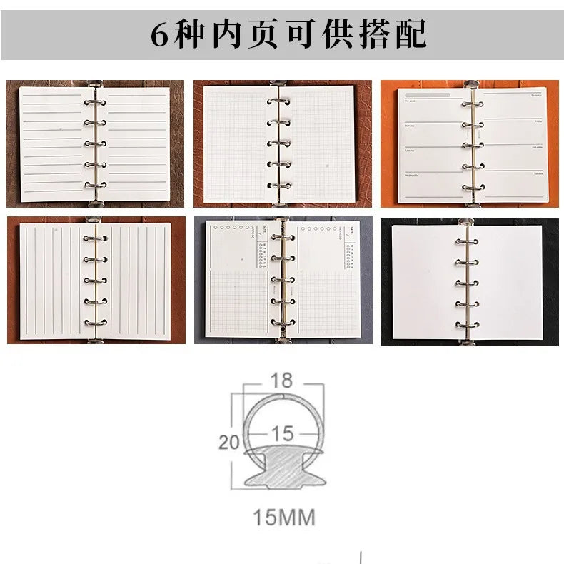M5/a8 folha solta caderno recarga espiral pasta página interna semanal mensal para fazer linha ponto grade — foto 1