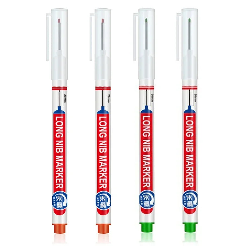 4 pçs/set 20mm buraco profundo longo nib cabeça marcadores para metal perfurador caneta à prova dwaterproof — foto 1