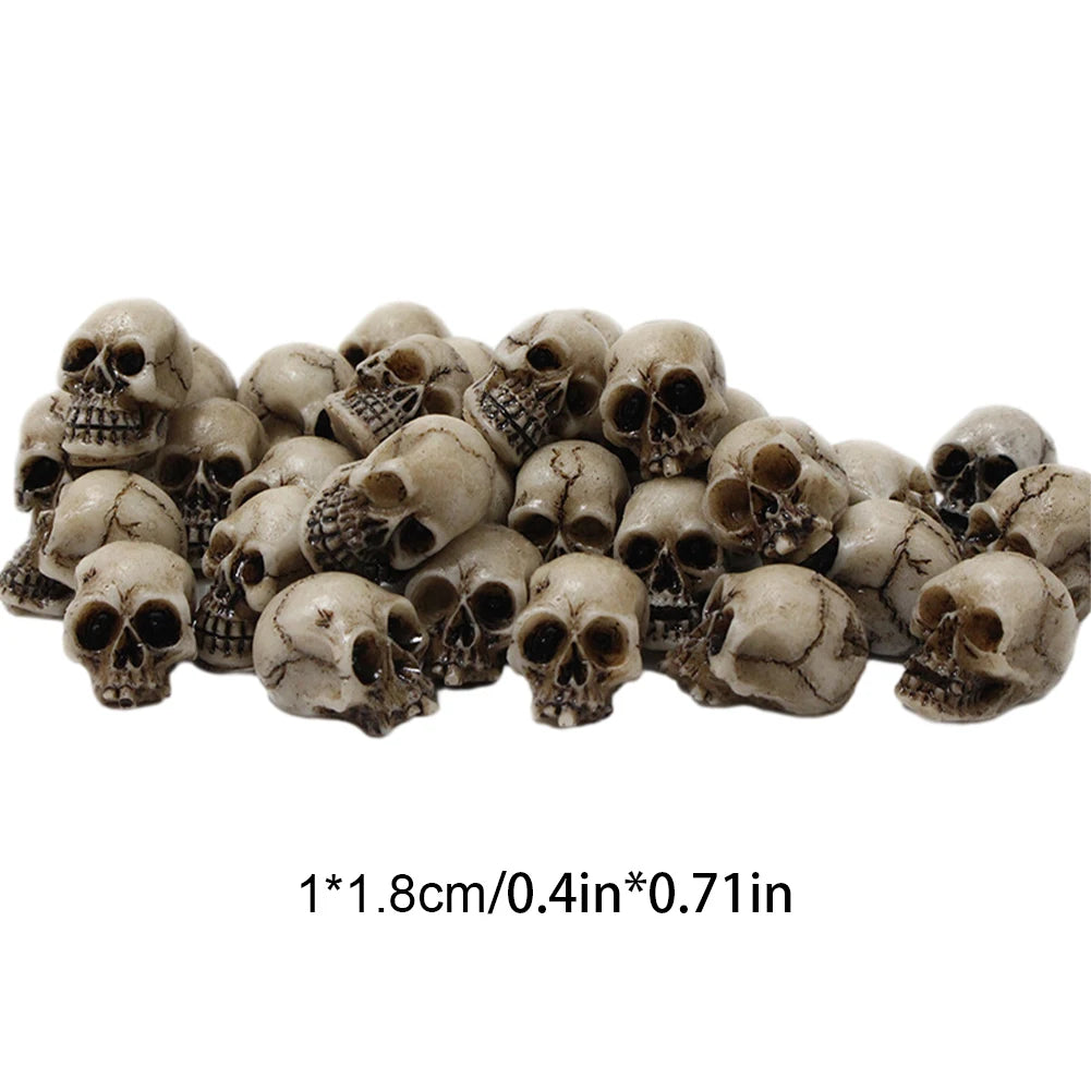Conjunto de 20 crânios decorativos em resina para Halloween — foto 7