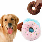 Cão macio donuts de pelúcia brinquedos para cães de estimação mastigar brinquedo bonito filhote de cachorro — foto 3