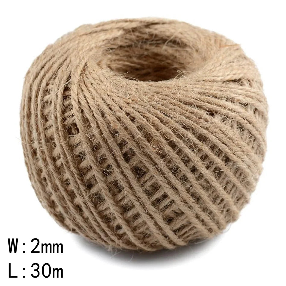 Natural Vintage Juta Corda, Twine Roll, Costura, Artesanato de Natal, Fio Cord, Casamento - 2mm 30Meters — foto 2
