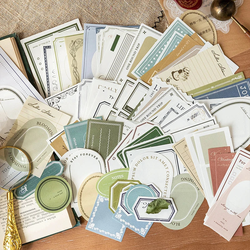 100 unidades/pacote conjunto de papel memorando vintage diy scrapbooking material escolar decoração lixo — foto 2
