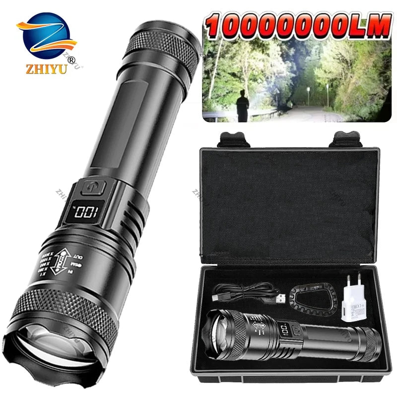Lanterna LED recarregável com zoom e display LCD, 2 unidades — foto 2