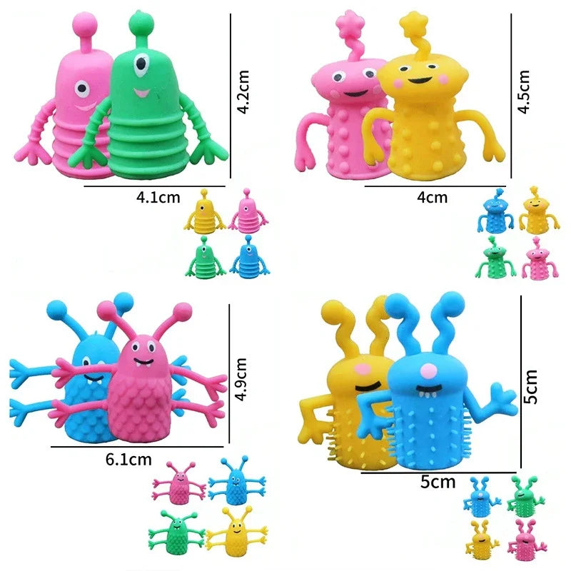 5/10/20 Peças de Brinquedos de Dedo de Monstro Fofos, de Borracha Macia e Elástica — foto 5