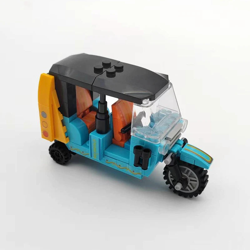 Cidade de três rodas modelo de motocicleta moc blocos de construção veículo tijolos técnicos presentes — foto 4