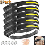 1 5 pacote farol usb recarregável led sensor lanterna xpe + cob tocha acampamento à prova - 1 unidade — foto 3