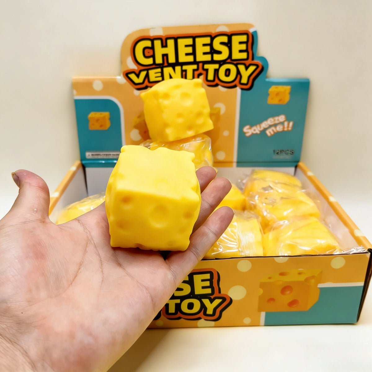 Brinquedo Anti-stress de Queijo em Cubo, Brinquedo Sensorial de Queijo Simulado — foto 1