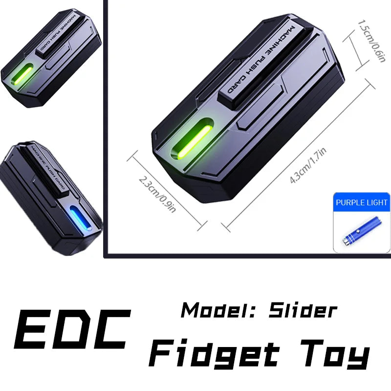 EDC Luminous Slider Fingertip Fidget Toy Metal Fingertip Spinner Alivia Ansiedade e Estresse Ferramenta — foto 1