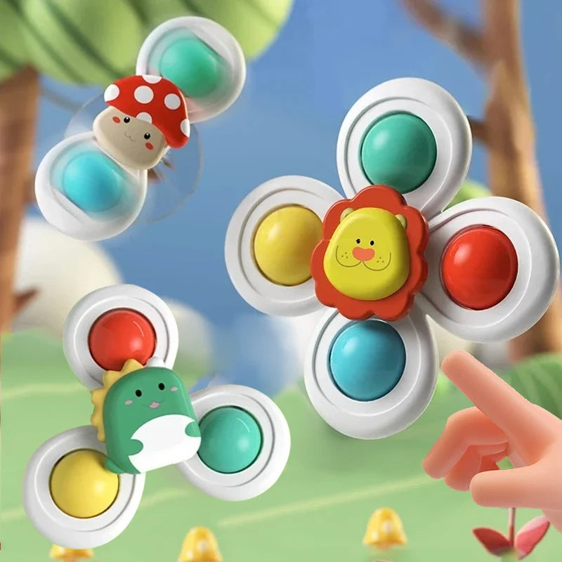 3 pçs ventosa brinquedo rotativo para bebê coordenação mão-olho treinamento educacional — foto 2