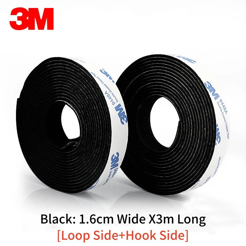 Fita de velcro autocolante preta 16 mm — foto 1