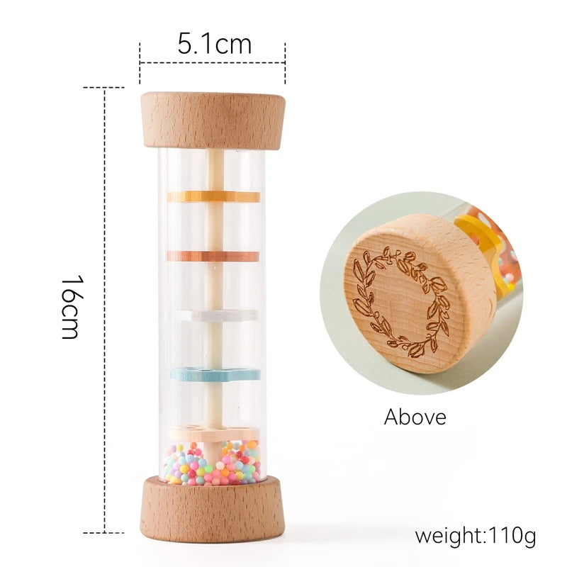 Montessori bebê Rain Stick, ampulheta arco-íris, chocalho musical, brinquedo educativo, colorido — foto 1