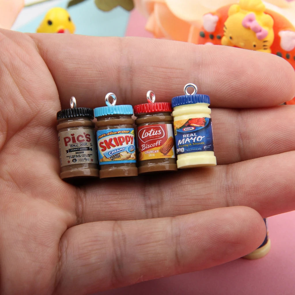 Casa de bonecas em miniatura comida jogar supermercado simulação mini manteiga amendoim molho chocolate — foto 3