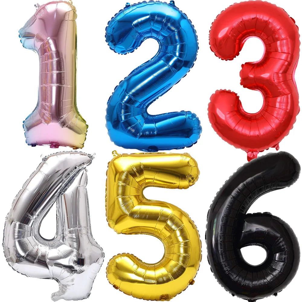 Balão de folha de número gradiente de arco-íris de 32 polegadas - Vermelho number 1 32polegadas — foto 2