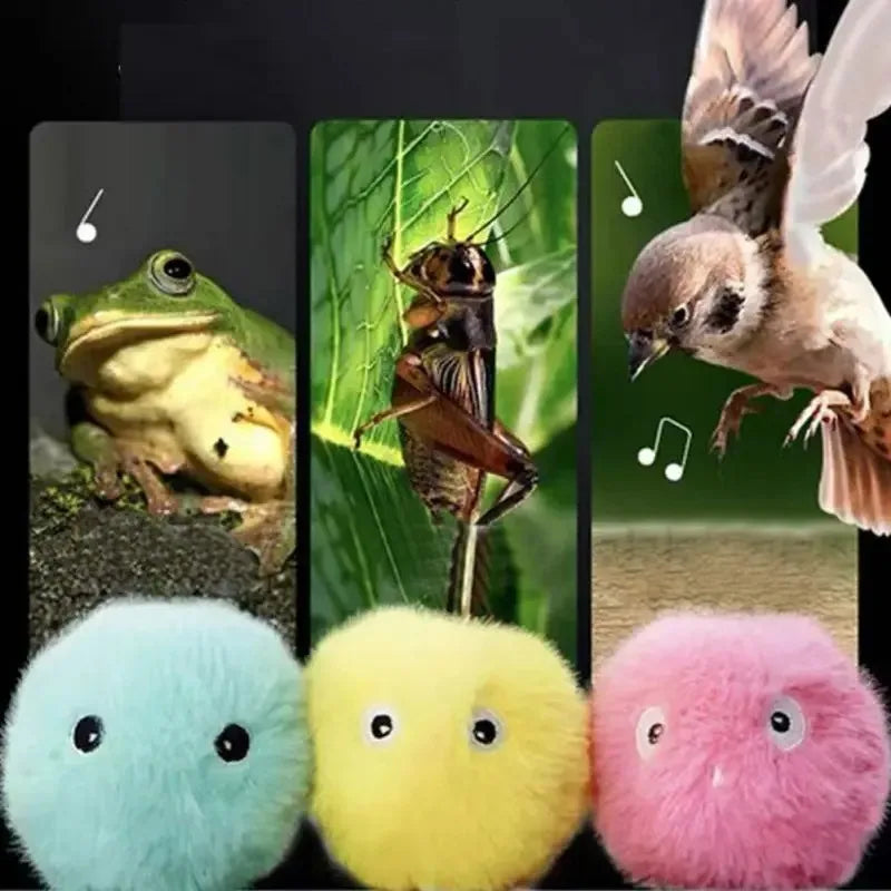 Bola de pelúcia com som para gatos diâmetro 5,5 cm rosa — foto 4