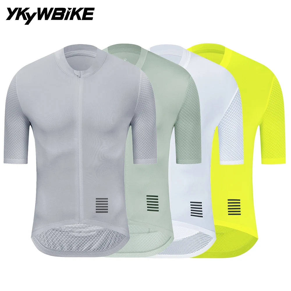 Camisola de ciclismo bege de manga curta respirável — foto 2