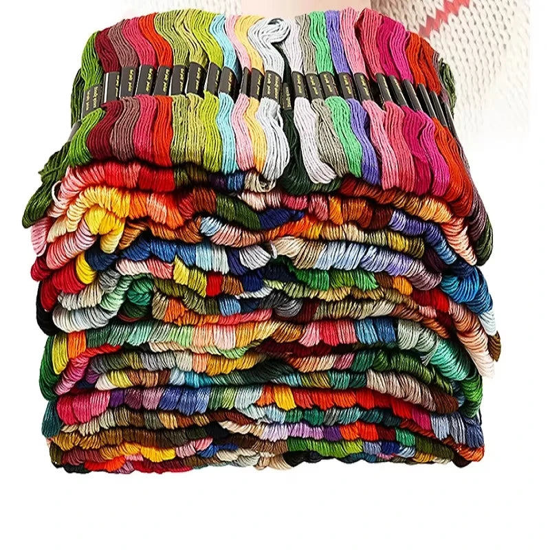 36/100 pçs cores misturadas linha de bordado algodão escheiras de costura artesanato ponto cruz linha diy — foto 2