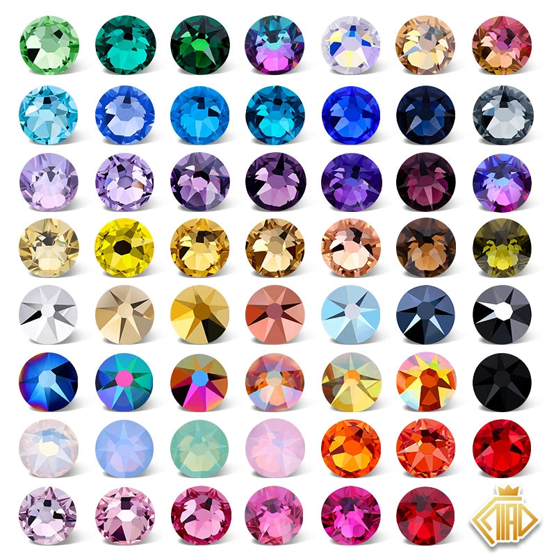 2088 não hotfix diy cristal decorações da arte do prego 8 grande 8 pequenos strass plana volta stick-on unhas — foto 3