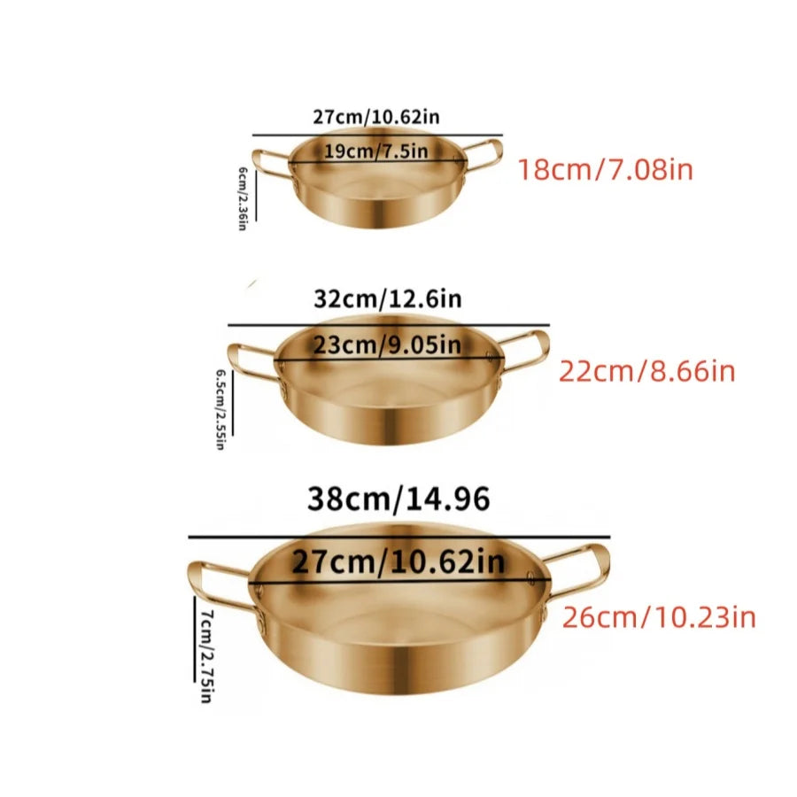 Panela em aço inoxidável com pegas 18 cm dourado — foto 7